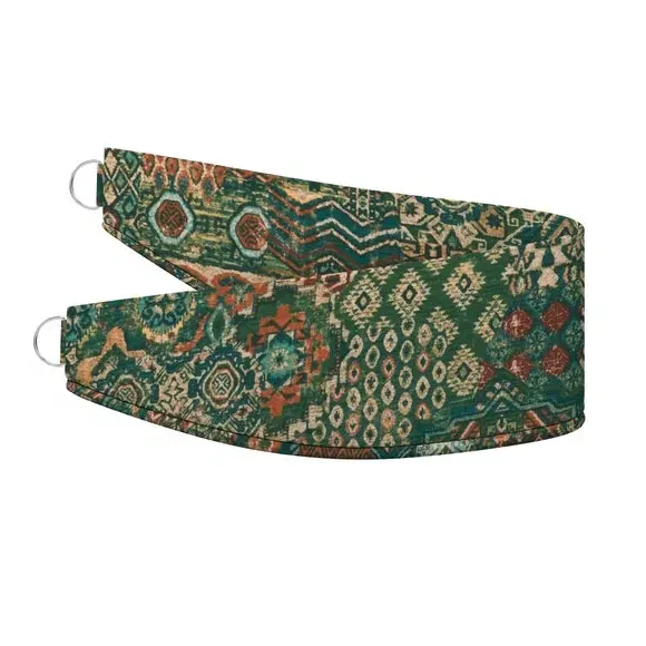 Curtain Tieback with Patchwork - Jade, Polyester
