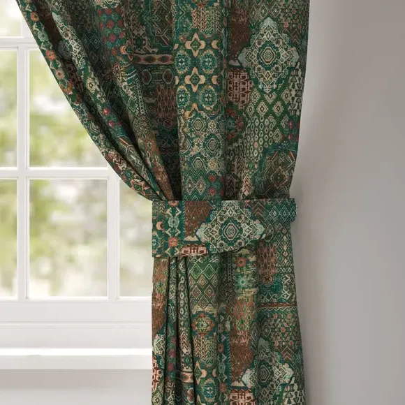 Curtain Tieback with Patchwork - Jade, Polyester image