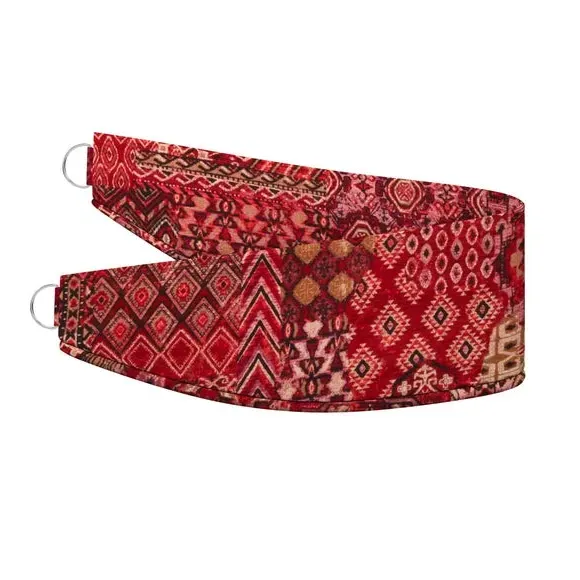 Curtain Tieback with Patchwork - Rosso, Polyester