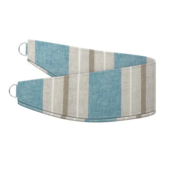 Curtain Tieback with Piped Edge - Blue, Cotton