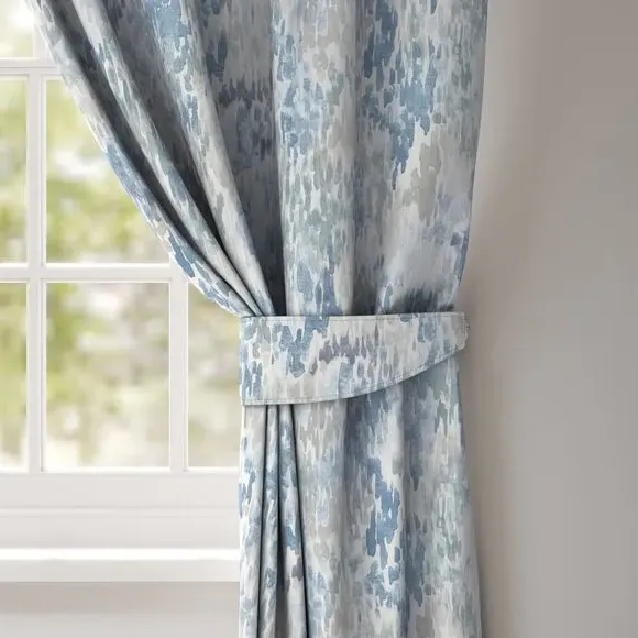 Curtain Tieback with Piped Edge - Blue, Fabric image
