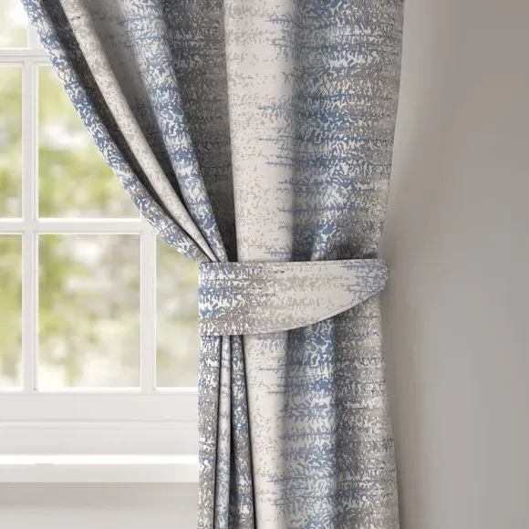Curtain Tieback with Piped Edge - Blue image