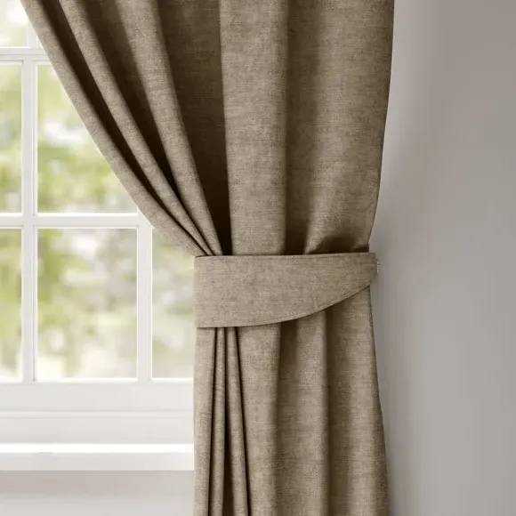 Curtain Tieback with Piped Edge - Dove, Velvet