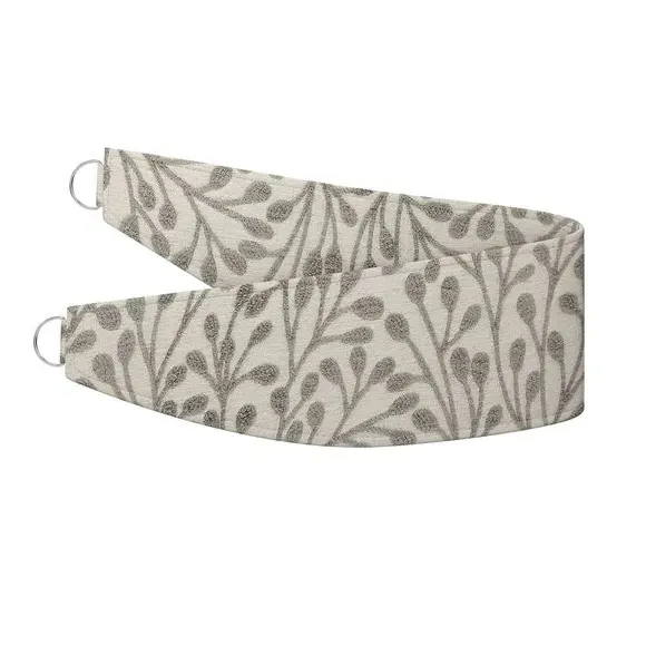 Curtain Tieback with Piped Edge - Grey