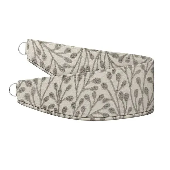 Curtain Tieback with Piped Edge - Grey