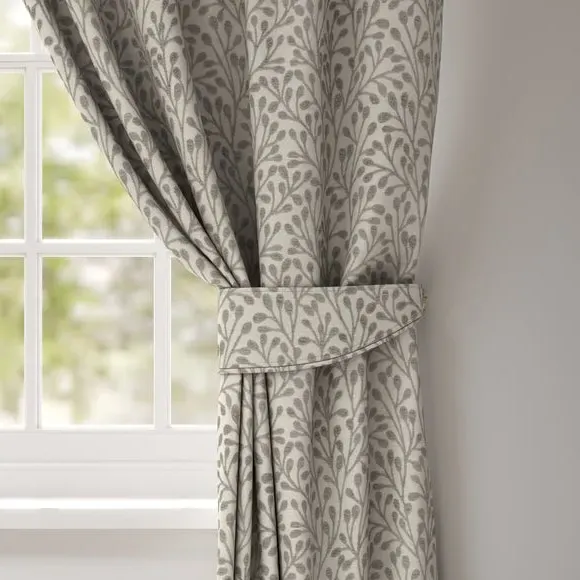 Curtain Tieback with Piped Edge - Grey
