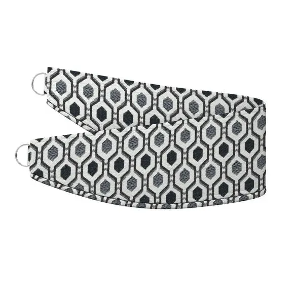 Curtain Tieback with Piped Edge - Monochrome