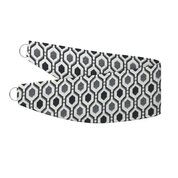 Curtain Tieback with Piped Edge - Monochrome