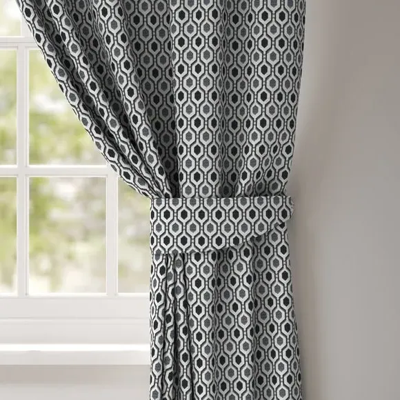 Curtain Tieback with Piped Edge - Monochrome image