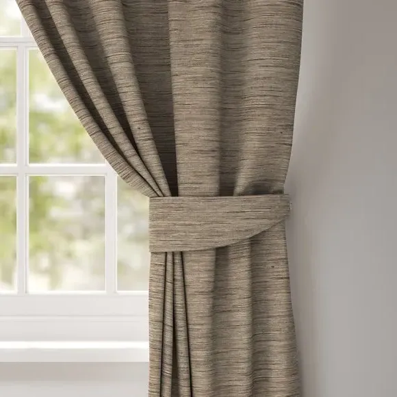 Curtain Tieback with Piped Edge - Mushroom, Fabric