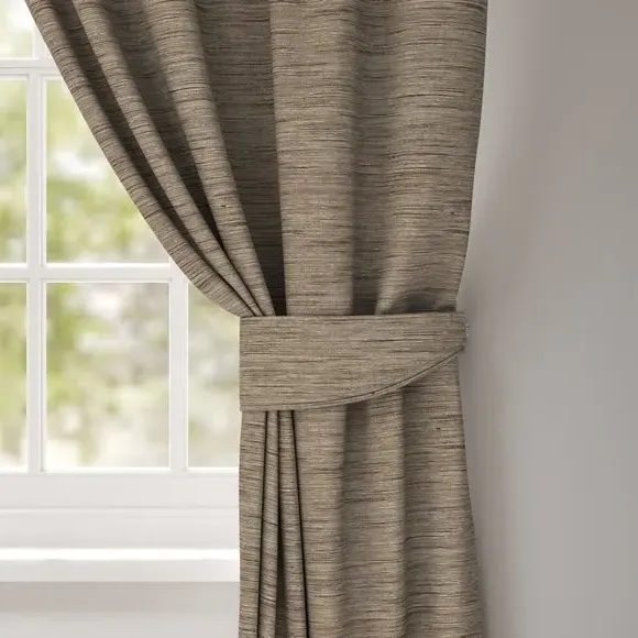 Curtain Tieback with Piped Edge - Mushroom, Fabric