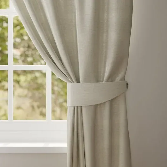 Curtain Tieback with Piped Edge - Natural, Fabric