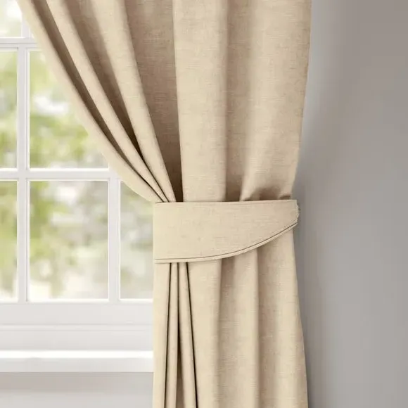 Curtain Tieback with Piped Edge - Natural, Velvet