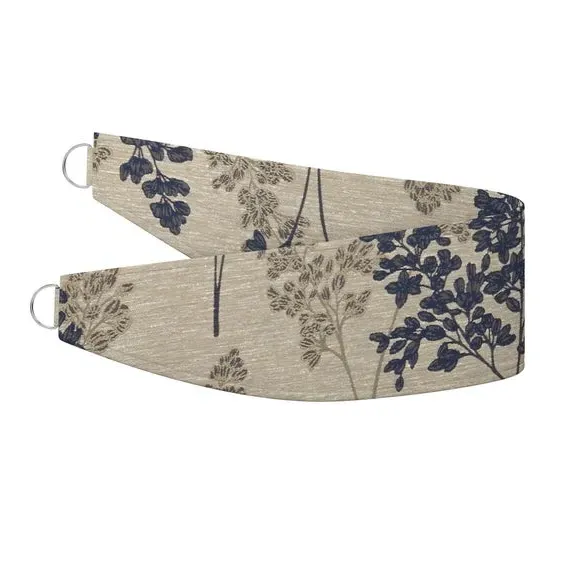 Curtain Tieback with Piped Edge - Navy, Fabric