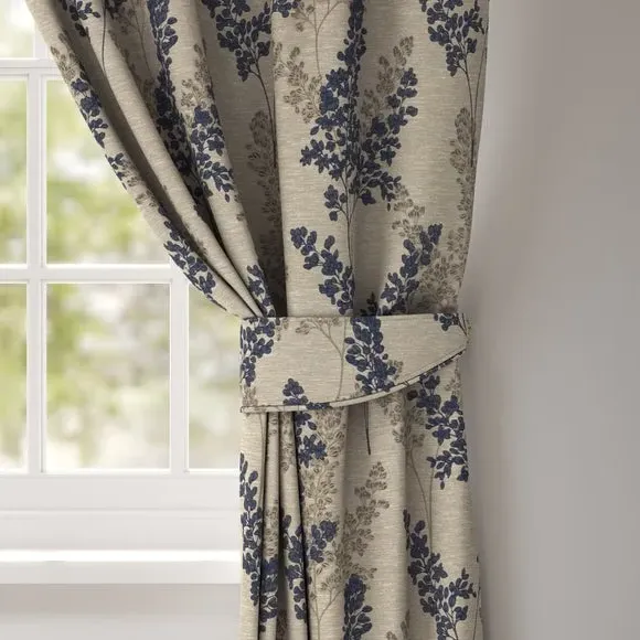 Curtain Tieback with Piped Edge - Navy, Fabric