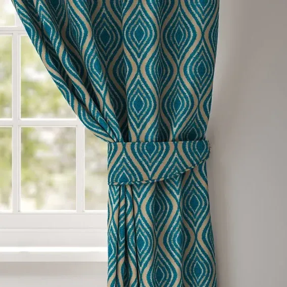 Curtain Tieback with Piped Edge - Teal