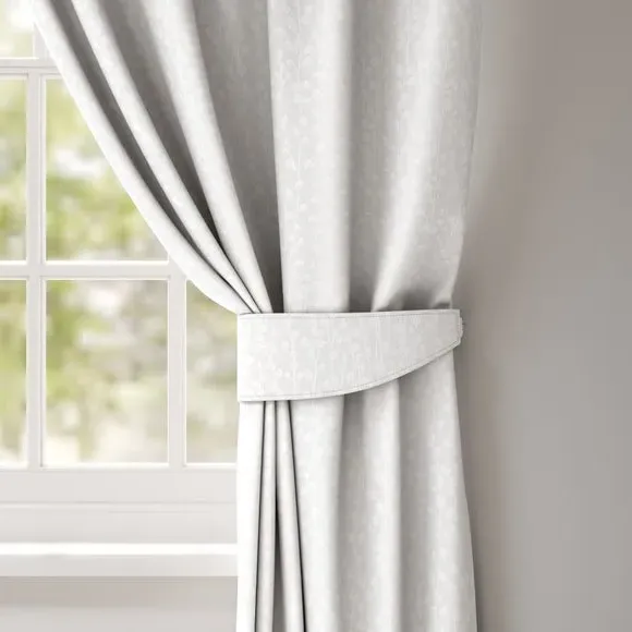Curtain Tieback with Plant Design - White image