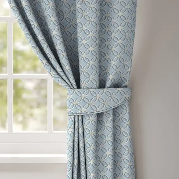 Curtain Tieback with Rope Design - Blue, Cotton