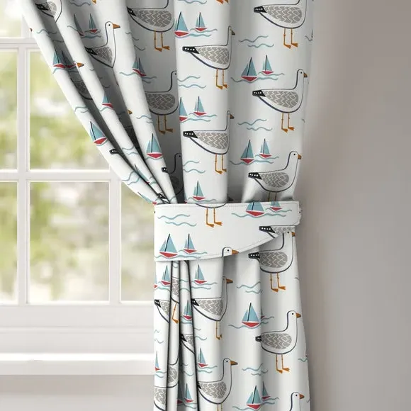 Curtain Tieback with Seagull Pattern - Multi, Cotton image