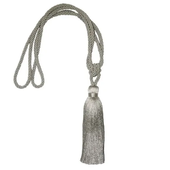 Curtain Tieback with Tassel - Silver, Cotton Blend image