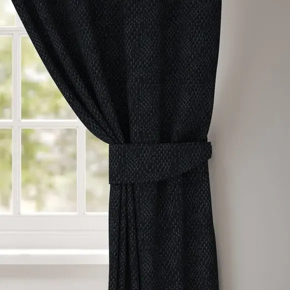 Curtain Tieback with Texture - Ink, Polycotton image