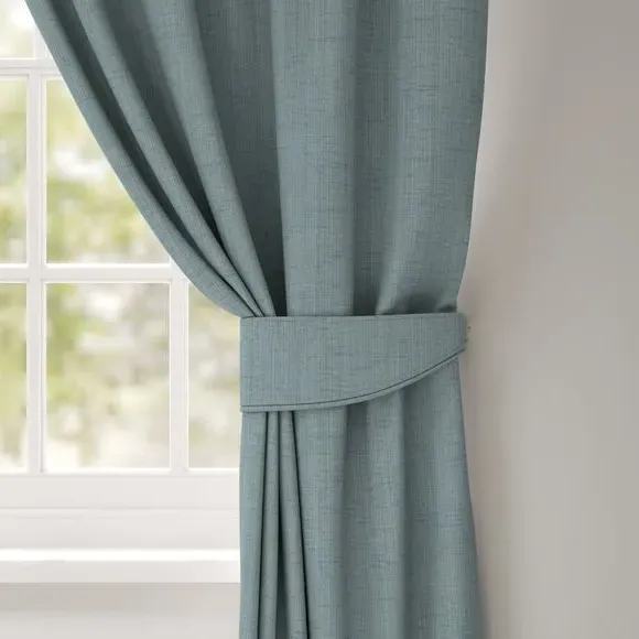 Curtain Tieback with Textured Design - Aqua