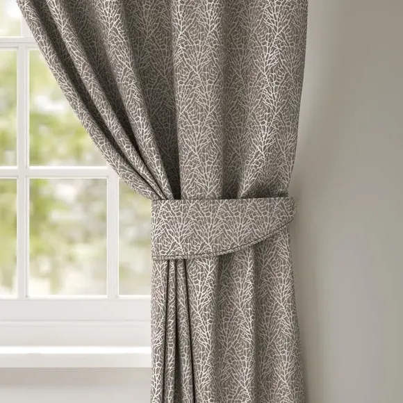 Curtain Tieback with Textured Design - Grey