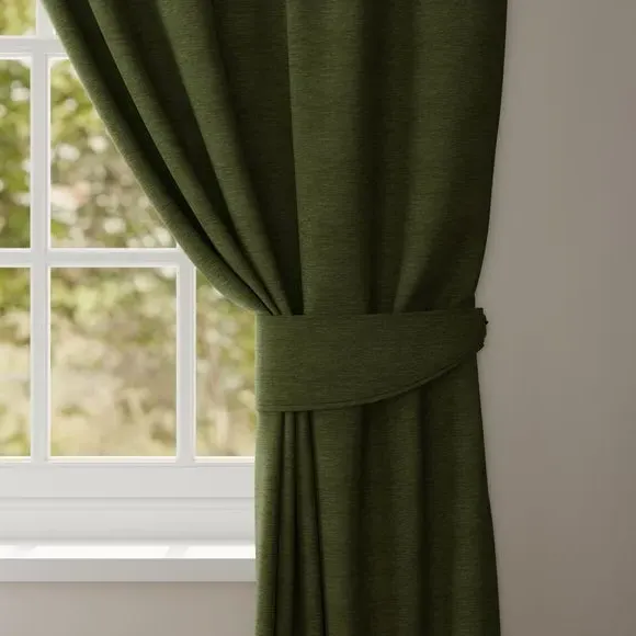 Curtain Tieback with Textured Design - Olive