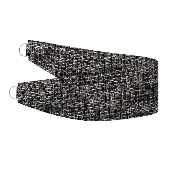 Curtain Tieback with Textured Print - Charcoal