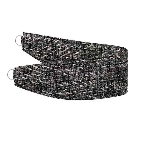 Curtain Tieback with Textured Print - Charcoal