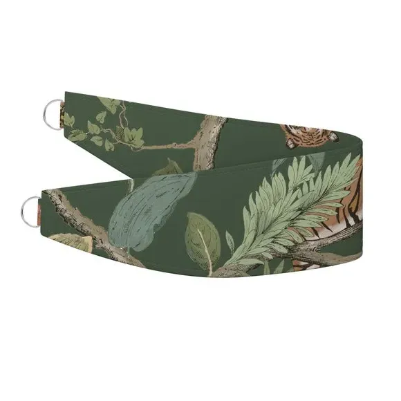 Curtain Tieback with Tiger Print - Olive, Velvet