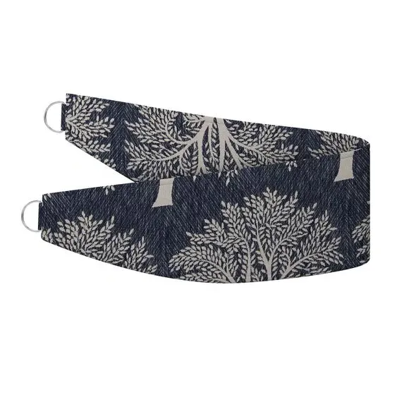 Curtain Tieback with Tree Design - Indigo