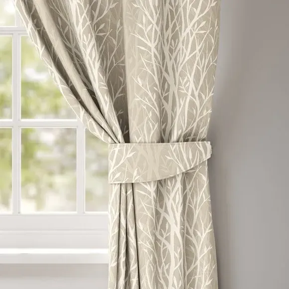 Curtain Tieback with Tree Design - Natural image