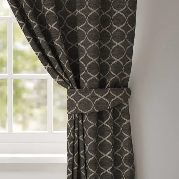 Curtain Tieback with Trellis Pattern - Dove image