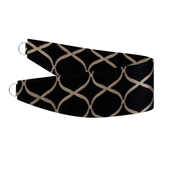Curtain Tieback with Trellis Pattern - Indigo