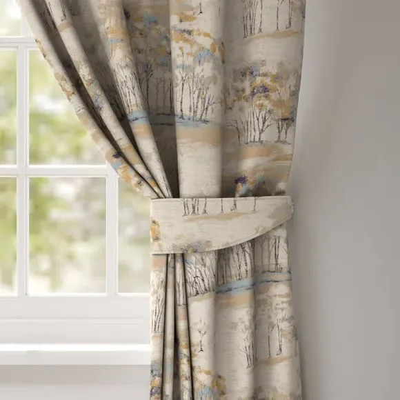 Curtain Tieback with Woodland Design - Indigo image
