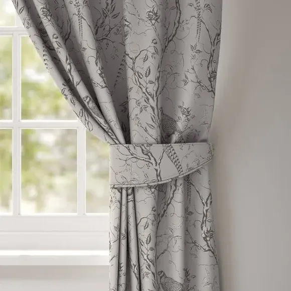 Curtain Tieback with Woodland Design - Oyster