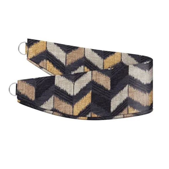 Curtain Tieback with Zig-Zag Design - Charcoal