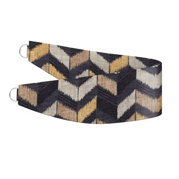 Curtain Tieback with Zig-Zag Design - Charcoal