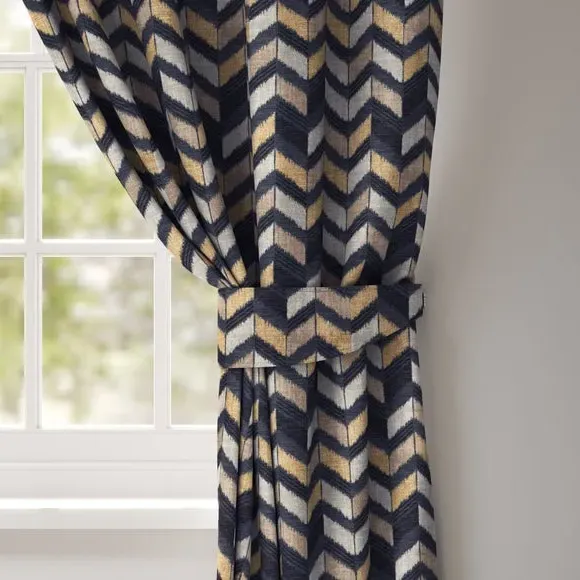 Curtain Tieback with Zig-Zag Design - Charcoal image
