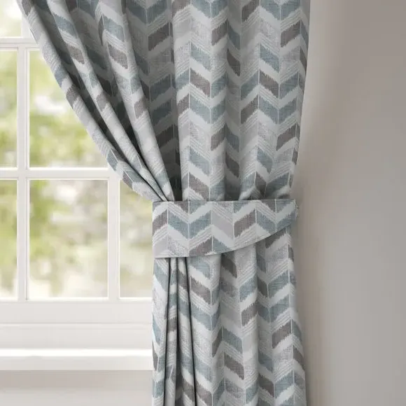 Curtain Tieback with Zig-Zag Design - Duck Egg
