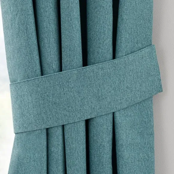 Curtain Tiebacks - Teal, Woven Fabric