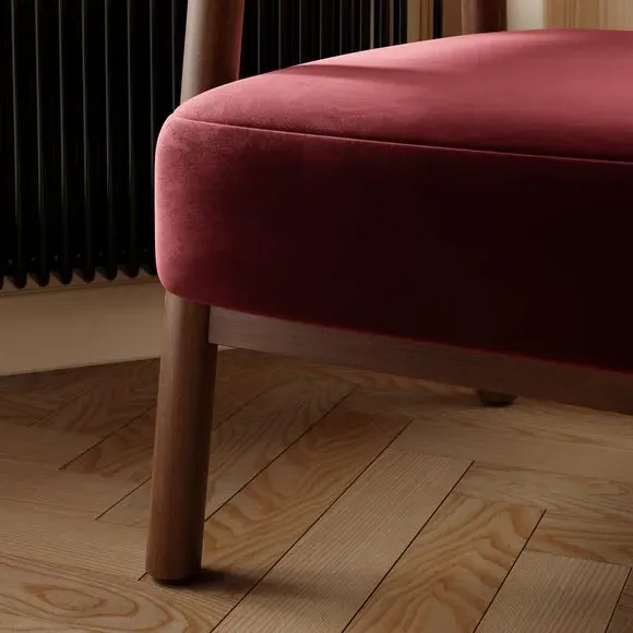 Curved Accent Chair - Kidney, Velvet