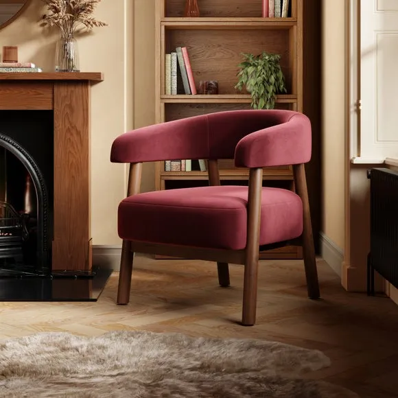 Curved Accent Chair - Kidney, Velvet image