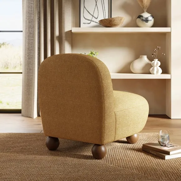 Curved Accent Chair - Ochre, Boucle