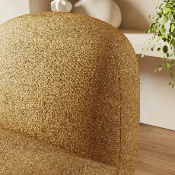 Curved Accent Chair - Ochre, Boucle