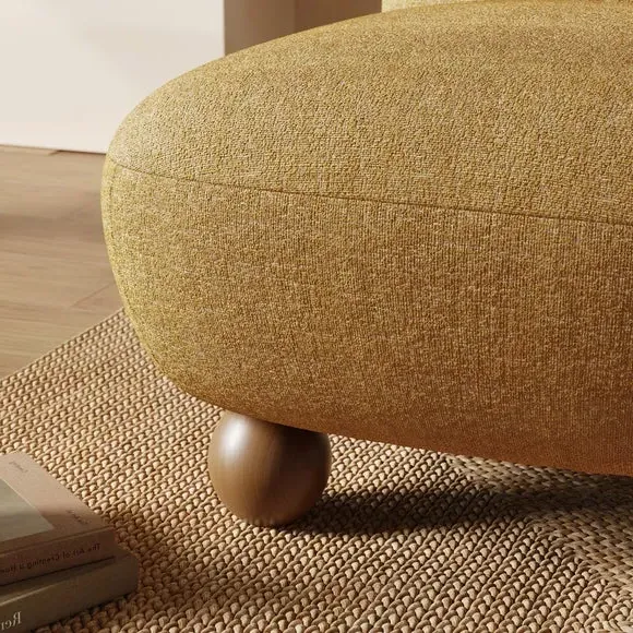 Curved Accent Chair - Ochre, Boucle