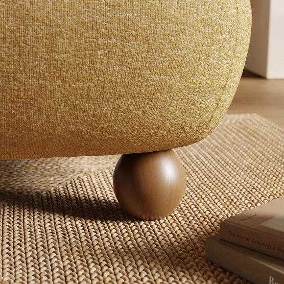 Curved Accent Chair - Ochre, Boucle