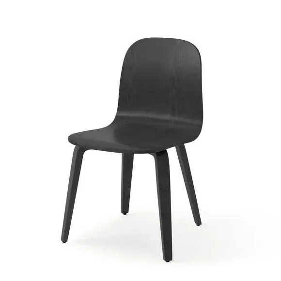 Curved Back Dining Chair - Black Stained, Wood
