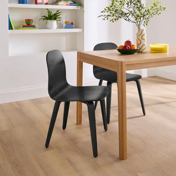 Curved Back Dining Chair - Black Stained, Wood image